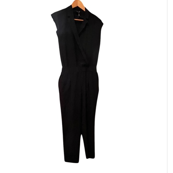 COS Cassie 100% Silk Jumpsuit NWT Black Sz Small Petite - Picture 1 of 7